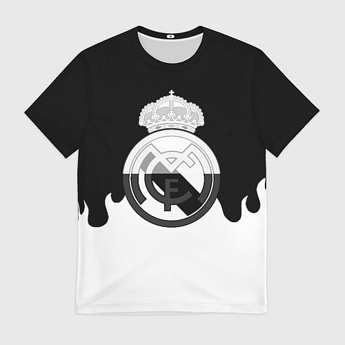 Мужская футболка Реал Мадрид огонь белый / 3D-принт – фото 1