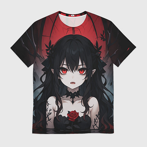 Мужская футболка Девушка в стиле аниме в воде / 3D-принт – фото 1