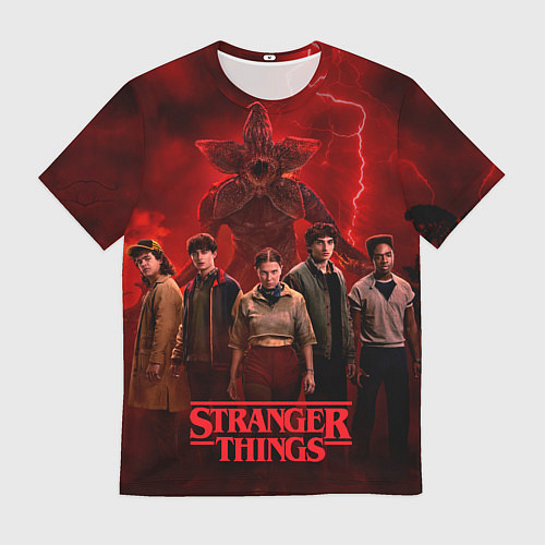 Мужская футболка Герои и демогоргон Загадочные события финал / 3D-принт – фото 1
