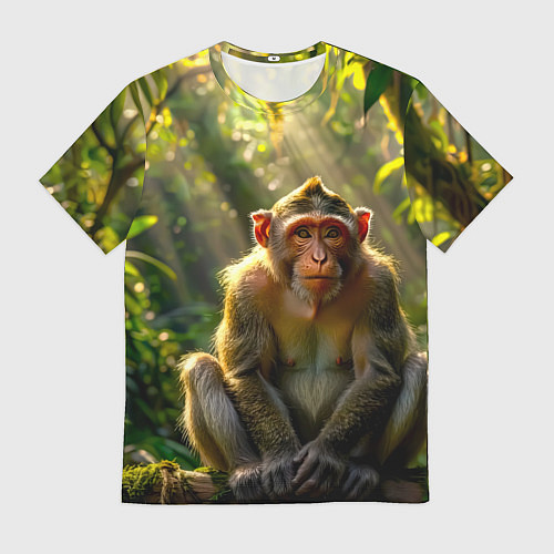 Мужская футболка Лесная обезьянка / 3D-принт – фото 1