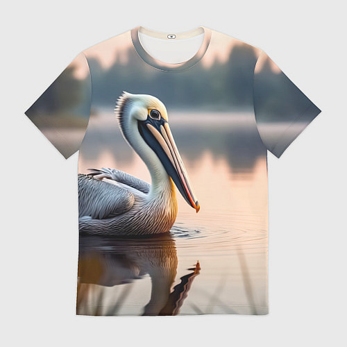 Мужская футболка Пеликан на рассвете / 3D-принт – фото 1