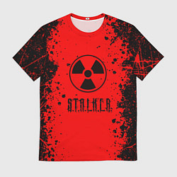 Футболка мужская Stalker - черное на красном, цвет: 3D-принт