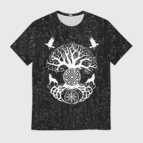 Мужская футболка Волки и вороны Одина и древо мира / 3D-принт – фото 1