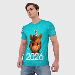 Футболка мужская Голова лошадки, цвет: 3D-принт — фото 2