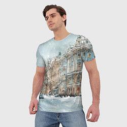 Футболка мужская Снежный день в Санкт-Петербурге, цвет: 3D-принт — фото 2