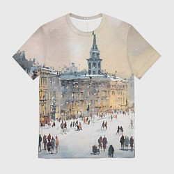 Мужская футболка Снежный зимний Питер