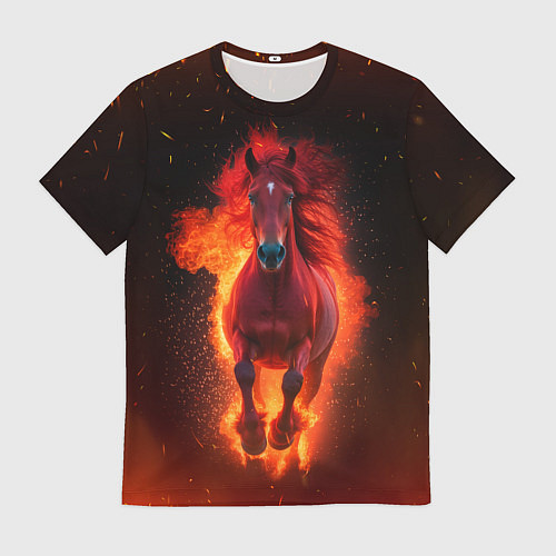 Мужская футболка Огонь а не лошадь / 3D-принт – фото 1