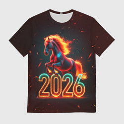 Мужская футболка Светящаяся лошадь 2026