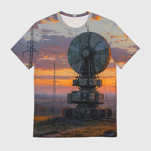 Мужская футболка Радиоэфир на закате / 3D-принт – фото 1