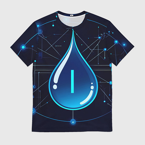 Мужская футболка Киберкапля группа крови I / 3D-принт – фото 1