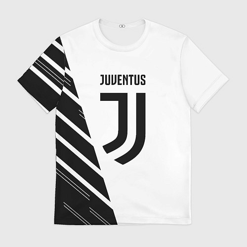 Мужская футболка Ювентус полосы геометрия текстура / 3D-принт – фото 1