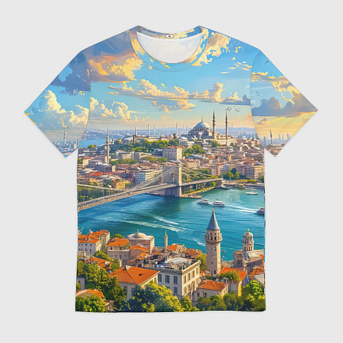 Мужская футболка Сплетение эпох над Босфором / 3D-принт – фото 1