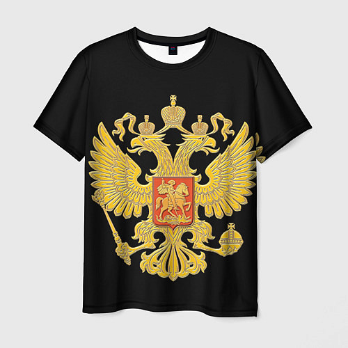 Мужская футболка Герб России: золото / 3D-принт – фото 1