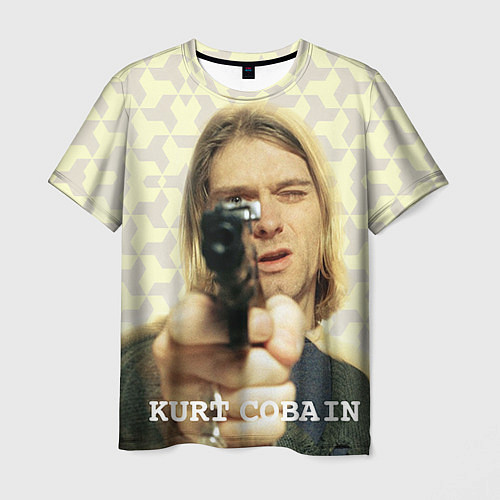 Мужская футболка Кобейн с пистолетом / 3D-принт – фото 1