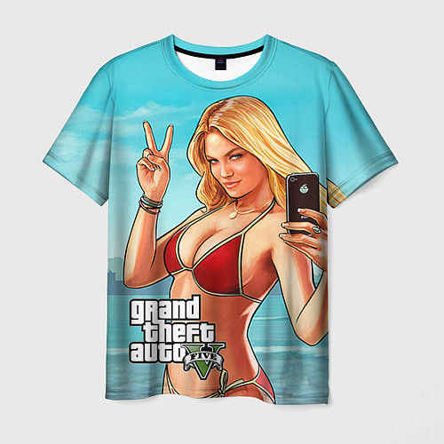 Мужская футболка GTA 5: Selfie Girl / 3D-принт – фото 1