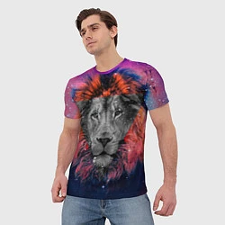 Футболка мужская Космический лев, цвет: 3D-принт — фото 2