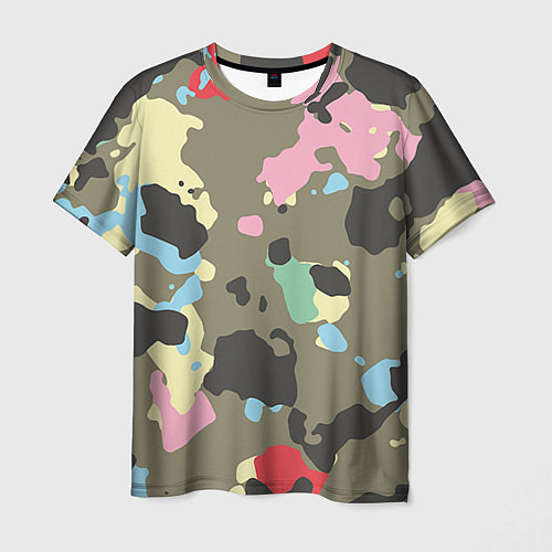 Мужская футболка Камуфляж: микс цветов / 3D-принт – фото 1