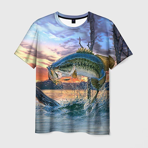 Мужская футболка Рыба над водой / 3D-принт – фото 1