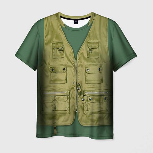 Мужская футболка Жилетка рыбака / 3D-принт – фото 1