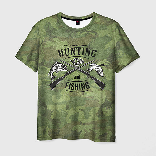 Мужская футболка Hunting & Fishing / 3D-принт – фото 1