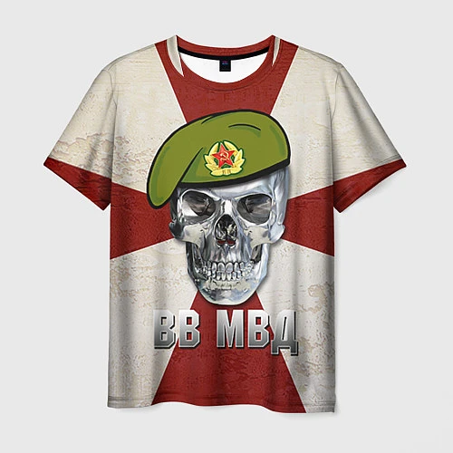 Мужская футболка Череп: ВВ МВД / 3D-принт – фото 1