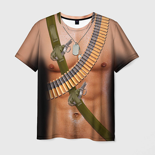 Мужская футболка Солдат / 3D-принт – фото 1