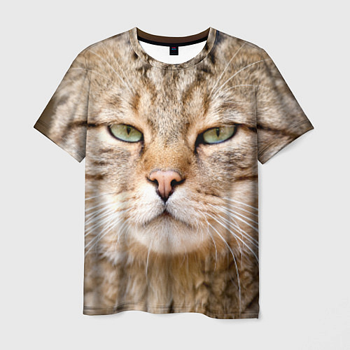 Мужская футболка Взгляд кошки / 3D-принт – фото 1