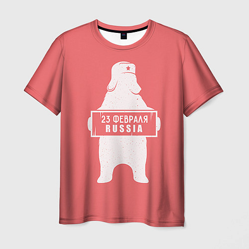 Мужская футболка С 23 фефраля Россия / 3D-принт – фото 1