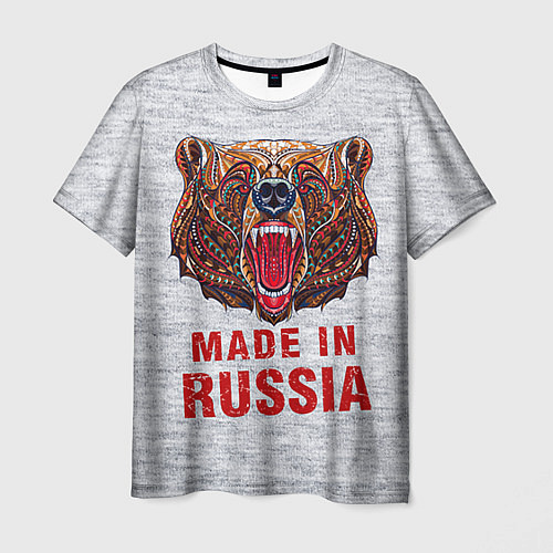 Мужская футболка Bear: Made in Russia / 3D-принт – фото 1