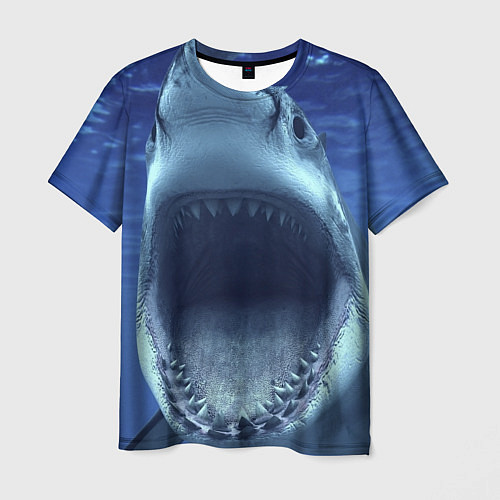 Мужская футболка Белая акула / 3D-принт – фото 1