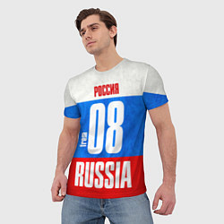 Футболка мужская Russia: from 08, цвет: 3D-принт — фото 2