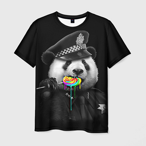 Мужская футболка Панда с карамелью / 3D-принт – фото 1