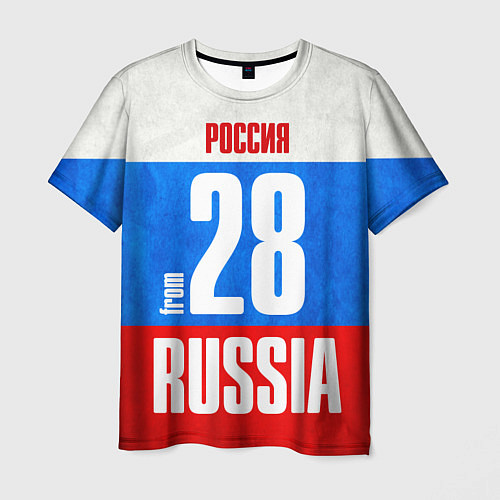 Мужская футболка Russia: from 28 / 3D-принт – фото 1