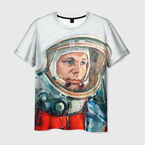 Мужская футболка Гагарин в полете / 3D-принт – фото 1
