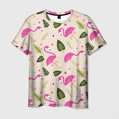 Мужская футболка Нежный фламинго / 3D-принт – фото 1