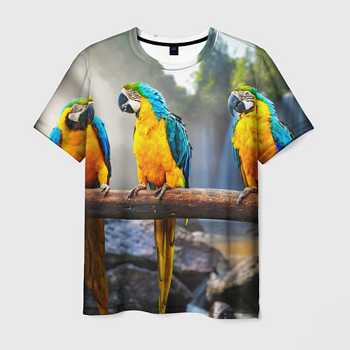 Мужская футболка Экзотические попугаи / 3D-принт – фото 1