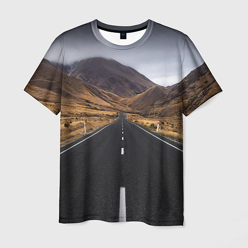 Мужская футболка Пейзаж горная трасса / 3D-принт – фото 1