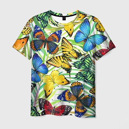Мужская футболка Тропические бабочки / 3D-принт – фото 1