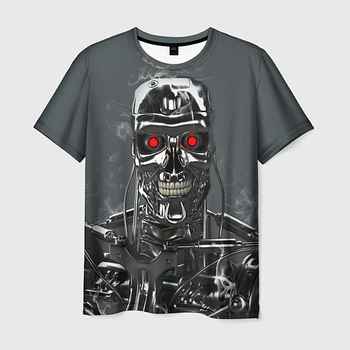 Мужская футболка Скелет Терминатора / 3D-принт – фото 1