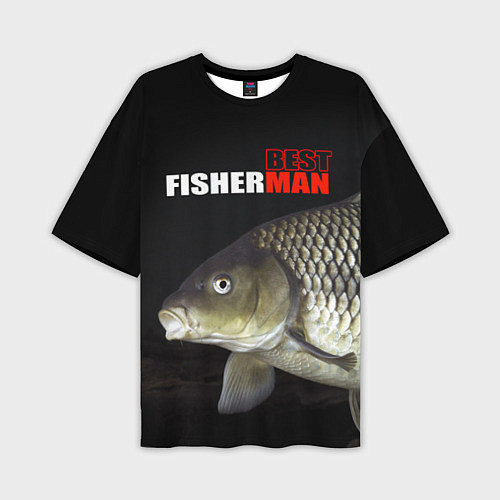 Мужская футболка оверсайз The best fisherman / 3D-принт – фото 1