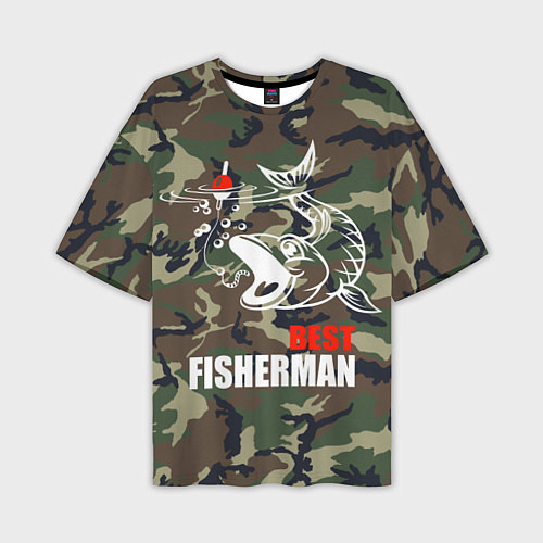 Мужская футболка оверсайз Best fisherman / 3D-принт – фото 1