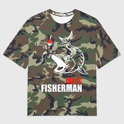 Футболка оверсайз мужская Best fisherman, цвет: 3D-принт