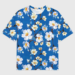 Футболка оверсайз мужская Цветы ретро 5, цвет: 3D-принт
