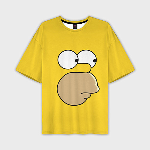 Мужская футболка оверсайз Лицо Гомера / 3D-принт – фото 1