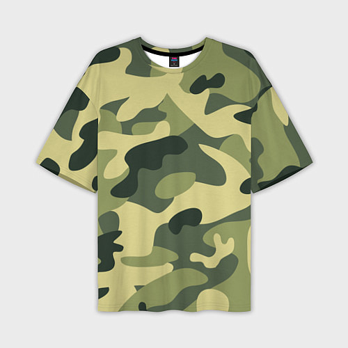 Мужская футболка оверсайз Камуфляж: зеленый/хаки / 3D-принт – фото 1