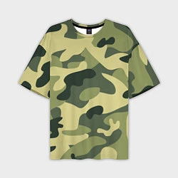Мужская футболка оверсайз Камуфляж: зеленый/хаки