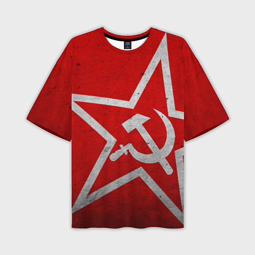 Мужская футболка оверсайз Флаг СССР: Серп и Молот / 3D-принт – фото 1