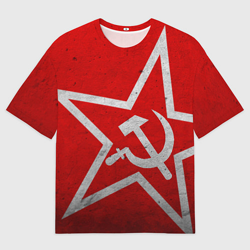 Мужская футболка оверсайз Флаг СССР: Серп и Молот / 3D-принт – фото 1
