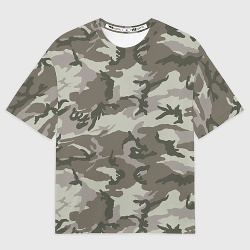Мужская футболка оверсайз Камуфляж лесной летний / 3D-принт – фото 1
