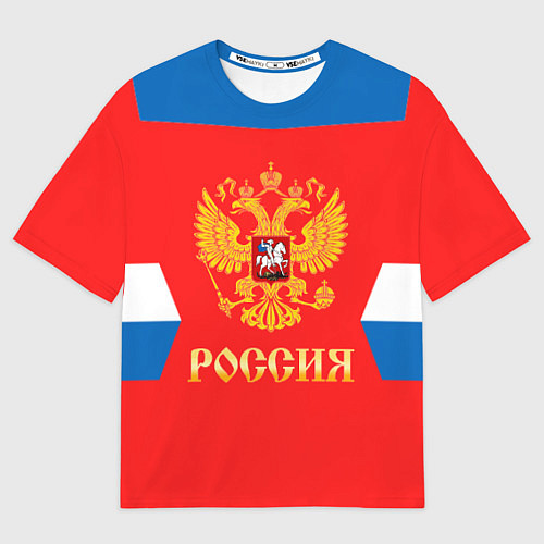 Мужская футболка оверсайз Сборная РФ: домашняя форма / 3D-принт – фото 1